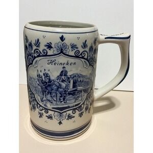 VTG Heineken Blue‎ Delft Handmade Handpainted Windmill Mug 5.5"T Holland Ceramic
